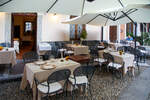 Die Außen Gastronomie eins Ristorantes in Domodossola am 07.09.2021.